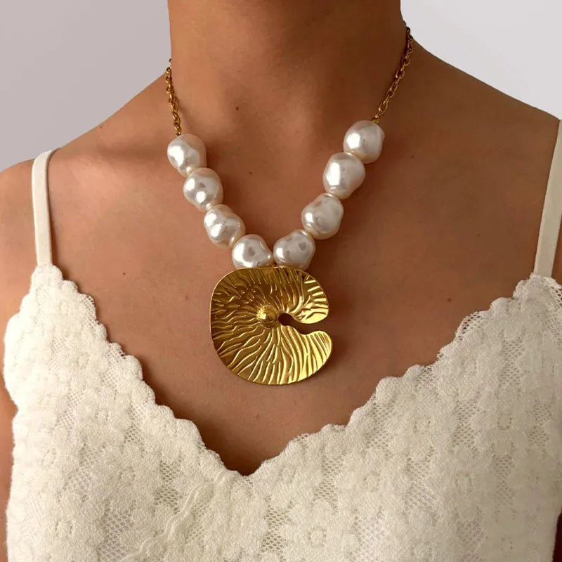 Ocean Pearl and Star Necklace