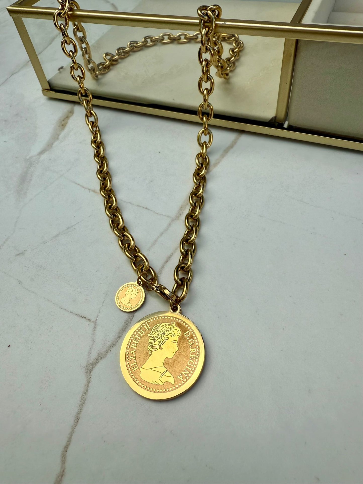 Golden Duo Coin Necklace