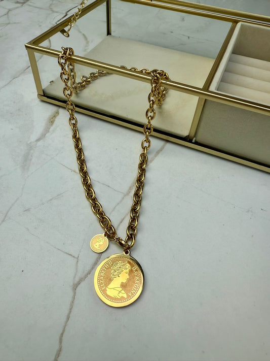 Golden Duo Coin Necklace