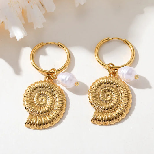 Pearl Spiral Earrings