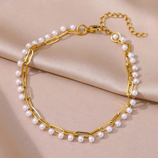 Golden Pearl Anklet