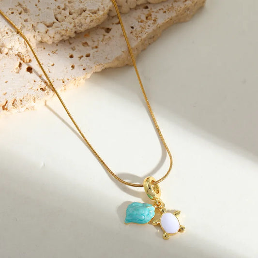 Aqua Turtle Necklace